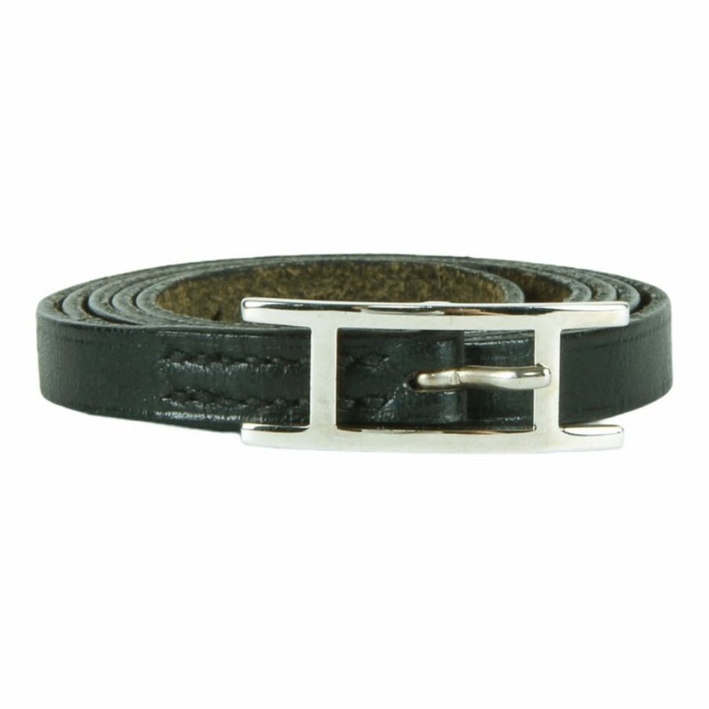 Authentic Hermes black leather belt or bracelet